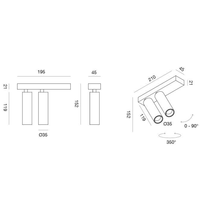Plafone orientabile - gfa1474h-c
